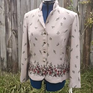 New Leslie Fay Blazer Buttoned Jacket Floral Size 18